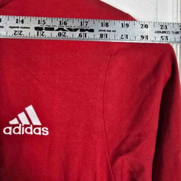 Adidas Hooded Tee Shirt XL Men's Red Long‎ Sleeve - Picture 4 of 7